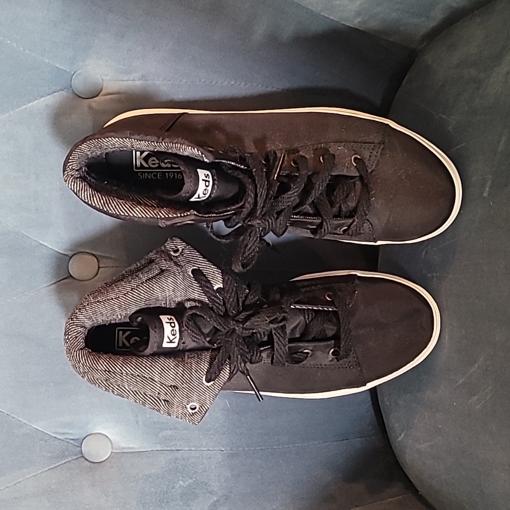 Keds High Top Nylon Black Shoes (8.5)